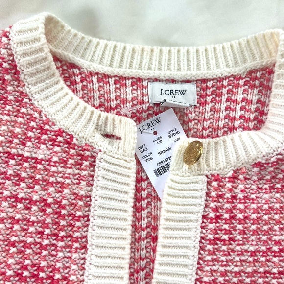J. Crew Factory Pink and White Cardigan - Picture 3 of 6